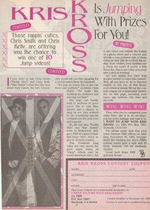 Kris Kross teen magazine clipping jumping in prizes Bop