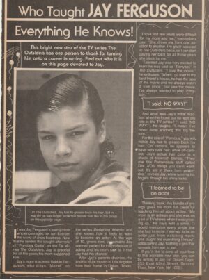 Jay Ferguson teen magazine article everything he knows Dream Guys