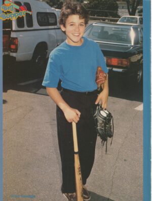 Fred Savage teen magazine pinup baseball blue shirt Big Bopper 90's full body