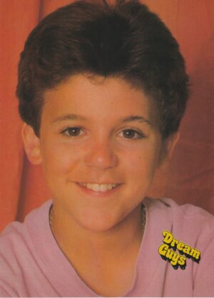 Fred Savage Kirk Cameron teen magazine pinup headshot pink shirt Dream Guys 90's child star