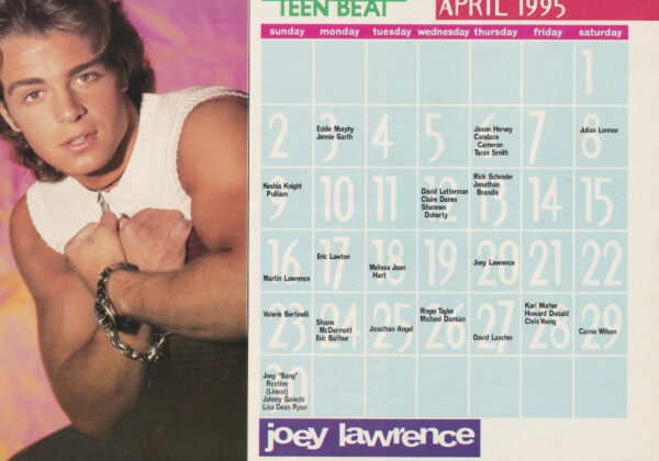 David Charvet Joey Lawrence teen magazine pinup clipping Teen Beat Calendar 1993