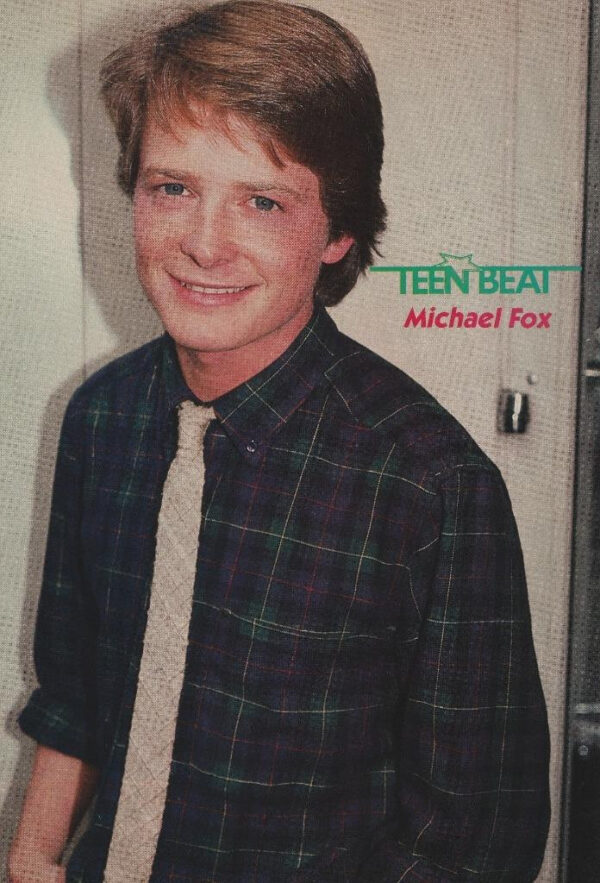 Chad Allen Michael J. Fox teen pinup clipping blue shirt Teen Beat young 80's - Image 2