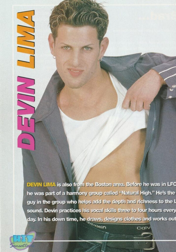 Devin Lima LFO teen magazine pinup clipping 8x10 Pop Star modeling bare chest