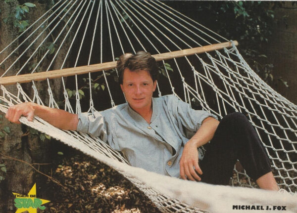 Michael J. Fox teen pinup clipping hammock Star Teen Beat relaxing pix