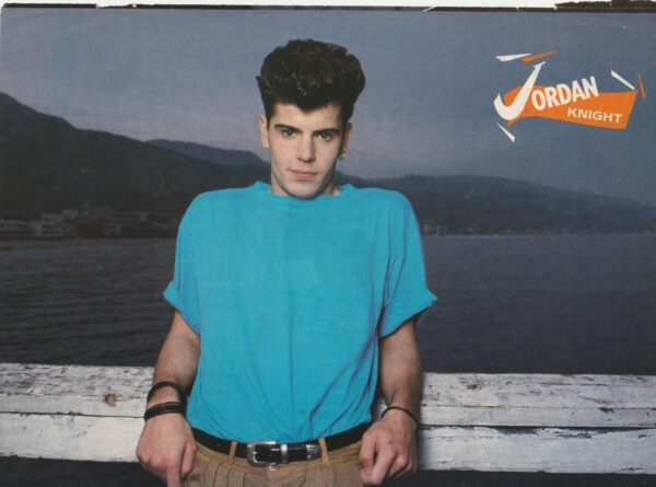 Jordan Knight teen magazine pinup clipping 8x10 New Kids on the block lake pix