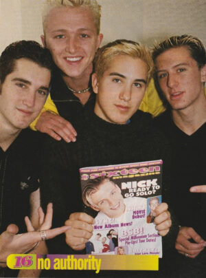 No Authority teen magazine pinup clipping 16 mag black shirts pix 90's boy band