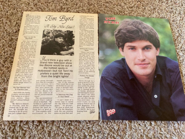 Tom Byrd teen magazine pinups clippings lot Teen Beat Tiger Beat Bop 80's Boone