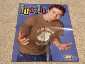 Justin Timberlake Ashanti teen magazine poster brown t-shirt M pic