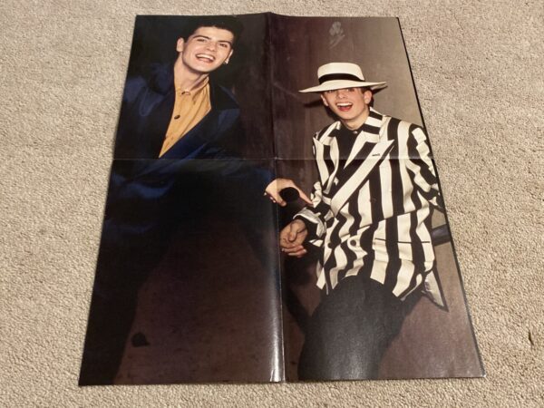 Joey Mcintyre Jordan Knight teen magazine poster laughing New Kids on the block