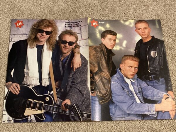 Jordan Knight Def Leppard Steve Clark Phil Collen teen magazine poster New Kids on the block - Image 2