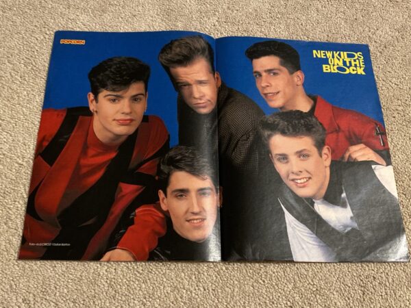 New Kids on the block Lisa Stansfield teen magazine poster red shirts pop act Bravo