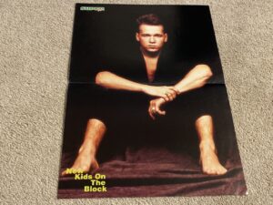 New Kids on the block Donnie Whalberg teen magazine poster barefoot black shirt