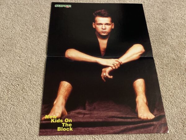 New Kids on the block Donnie Whalberg teen magazine poster barefoot black shirt