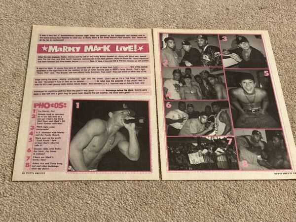 Marky Mark Wahlberg teen magazine article Live shirtless Tutti Frutti