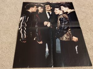 New Kids on the block teen magazine poster mics pop act 1980's Teen Machine