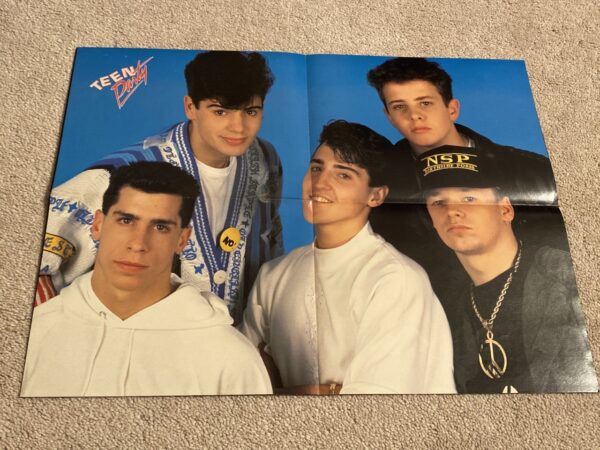 New Kids on the block Donnie Wahlberg teen magazine poster barefoot black shirt Teen Party 4 page - Image 2