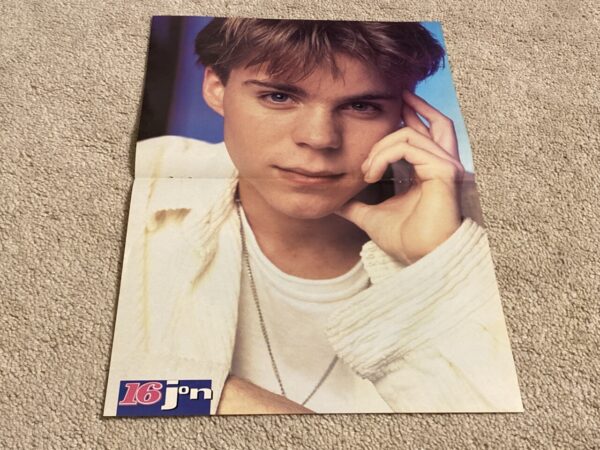 Jonathan Brandis Devon Sawa teen magazine poster hand on face white shirt teenager 16 mag