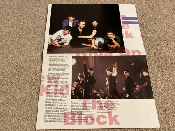 New Kids on the block Donnie Wahlberg teen magazine poster barefoot black shirt Teen Party 4 page - Image 2