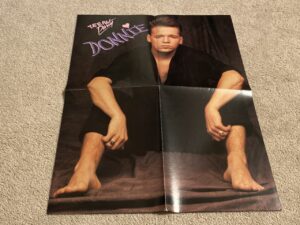 New Kids on the block Donnie Wahlberg teen magazine poster barefoot black shirt Teen Party 4 page