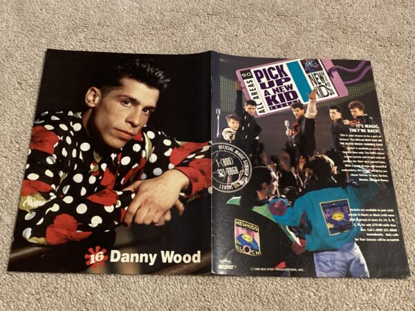 Jonathan Knight Danny Wood teen magazine poster black jeans New Kids on the block white sweatshirt 16 mag - Image 2