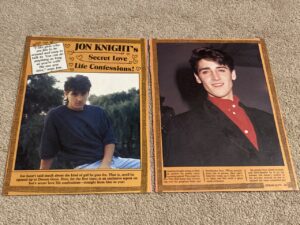 Jonathan Knight teen magazine clipping Secret Love Life confessions Dream Guys New Kids on the block