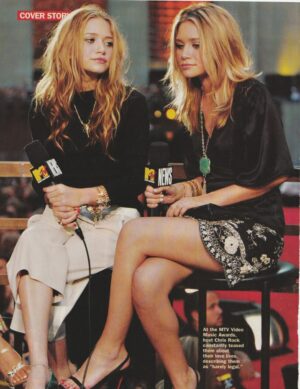 Mary Kate Olsen Ashley Olsen teen magazine pinup clipping MTV skirts 90's pix