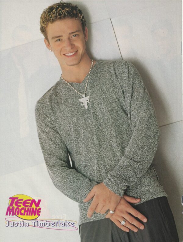 Five 5 Justin Timberlake Nsync teen magazine pinup clipping Teen Machine 90's - Image 2