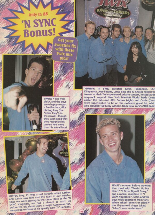 Five 5 Justin Timberlake Nsync teen magazine pinup clipping overalls muscles BB - Image 2