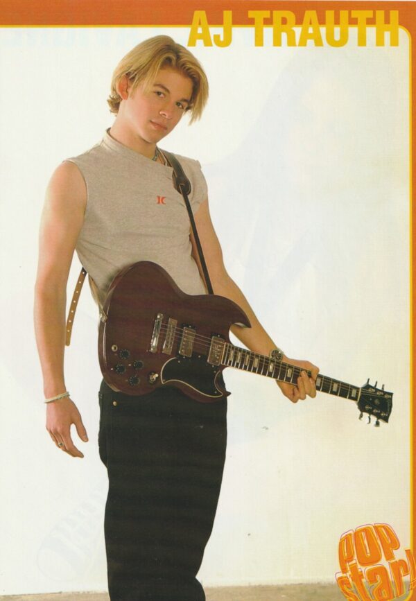 AJ Trauth Avril Lavigne teen magazine pinup clipping vintage muscles guitar pix