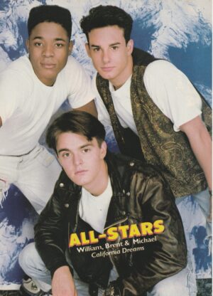 Brent Gore Michael Cade William California Dreams cast Jamie Walters teen magazine pinup All-Stars 90's tv show