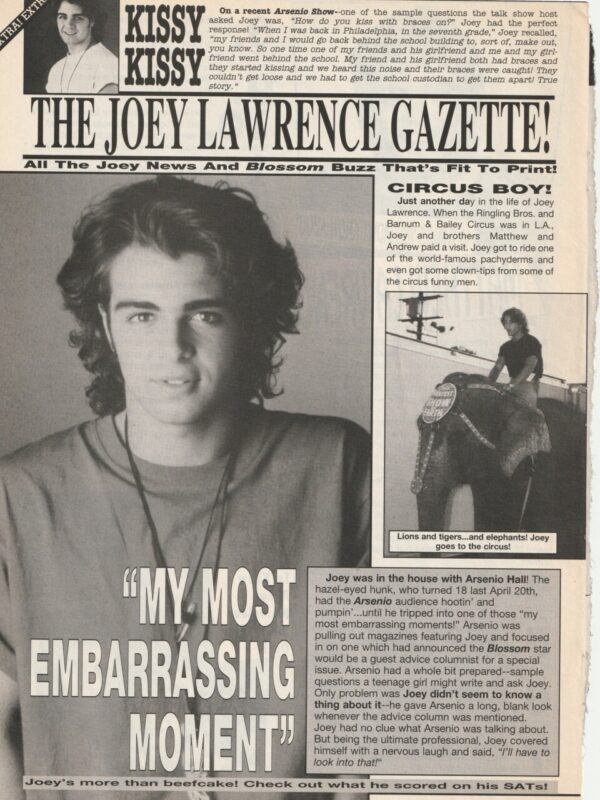 Joey Lawrence Matthew Lawrence teen magzine clipping Gazette 16 mag teen crush