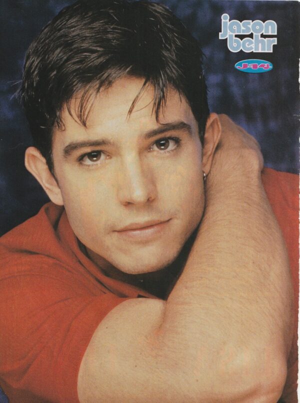 Jason Behr teen magazine pinup J-14 Roswell red shirt teen idol crush