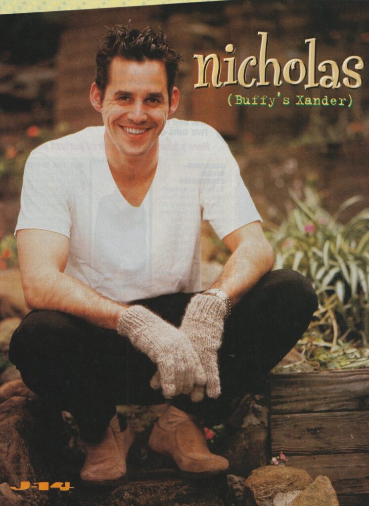 Nicholas Brendon teen magazine pinup clipping Buffy squatting J-14 ...