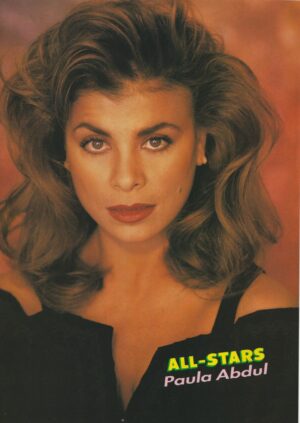 Paula Abdul teen magazine pinup black shirt close up All-Stars teen idols crush