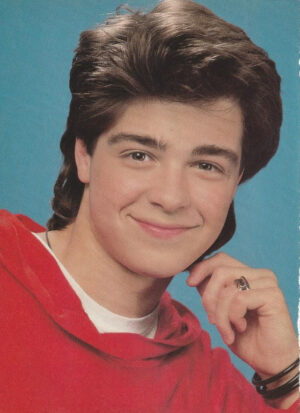 Joey Lawrence teen pinup clipping 8x10 Blossom young red shirt headshot pix