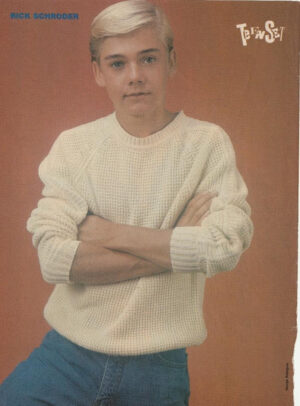 Ricky Schroder Mackenzie Astin teen pinup clipping jeans white sweater Teen Set