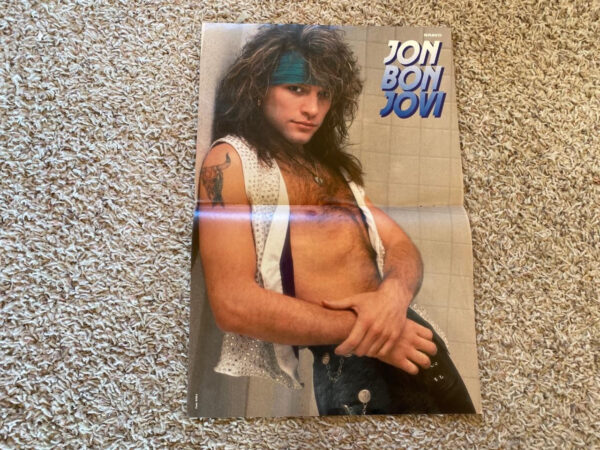 Jon Bon Jovi teen magazine poster clipping Bop semi shirtless rock mag