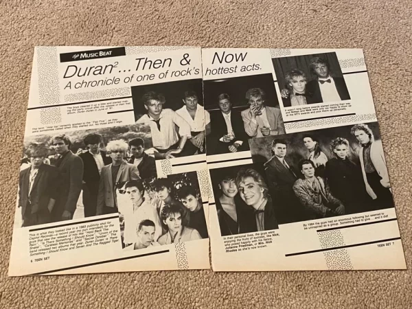 Duran Duran teen magazine pinup clipping Then and Now 4 page picture pix