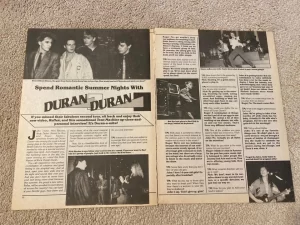 Duran Duran teen magazine pinup clipping romantic summer nights picture pix