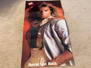 David Lee Roth Van Halen teen magazine poster clipping 16 mag windy hair vintage