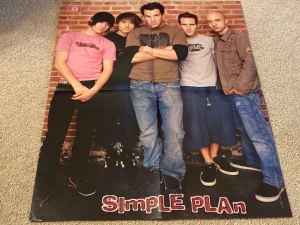 Ashlee Simpson Simple Plan teen magazine poster Bop brick wall 4 page pix