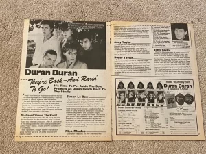 Duran Duran teen magazine pinup clipping Back and Rarin Teen Beat 16 mag pix