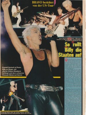 Billy Idol teen magazine pinup Japan Bravo rock idol picture pix