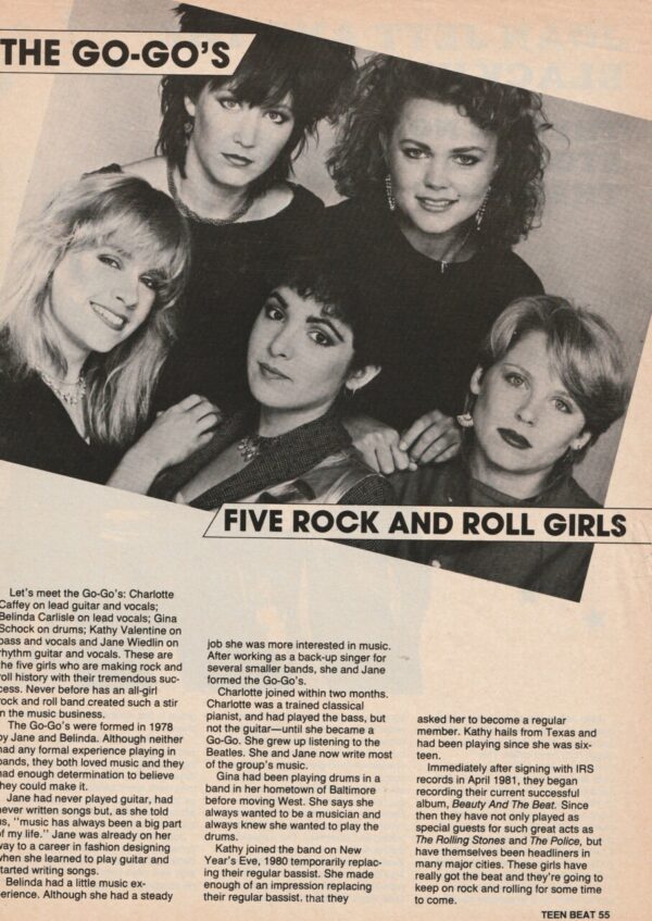 Belinda Carlisle teen magazine pinup headshot clipping pix