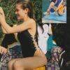 Alyssa Milano teen magazine pinup clipping Japan black swimsuit sexy child star - Image 2