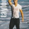Taylor Lautner wet jeans water white t-shirt lake J-14 pinup poster