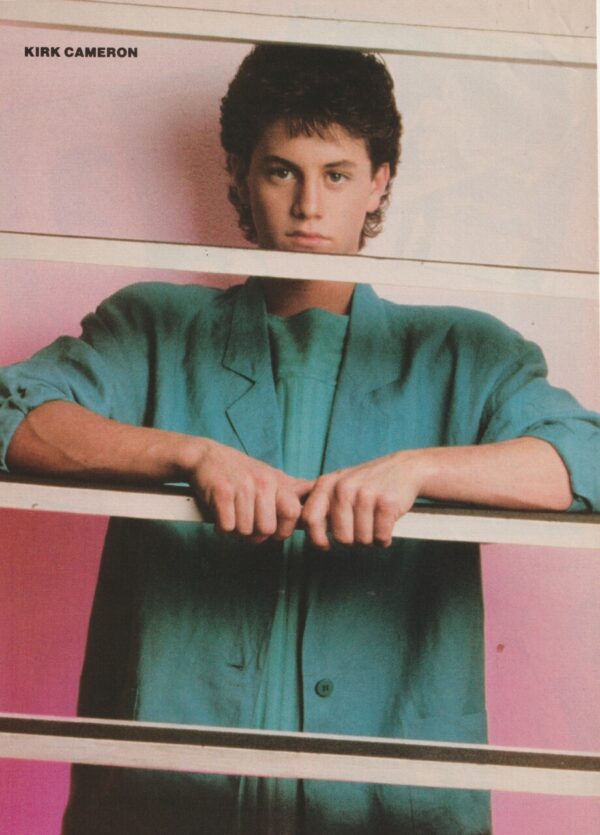 Kirk Cameron teen magazine pinup clipping vintage pix blue shirt Teen Machine