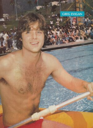 Greg Evigan Olivia Newton teen magazine pinup clipping shirtless picture vintage