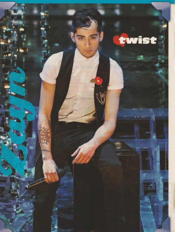 Zayn Malik teen magazine pinup black pants box stage Twist