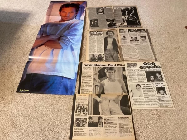 Kevin Bacon teen magazine pinup clippings lot vintage picture pix rare teen idol - Image 2